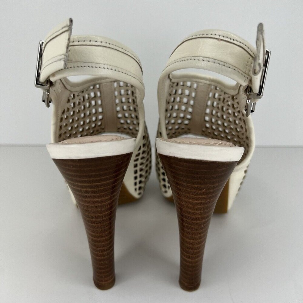 Gianni Bini Bohemian Class Heels Womens Size 6.5 Peep-Toe Cut-Out Buckled Shoes - Picture 4 of 9